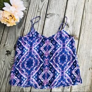 Show Me Your MuMu Diamond Tie Dye Semi Sheer Top Small